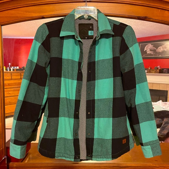 volcom sherpa flannel jacket